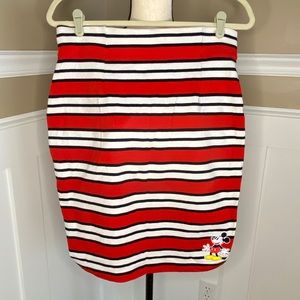 Disney Mickey cotton skirt. Red black white stripe